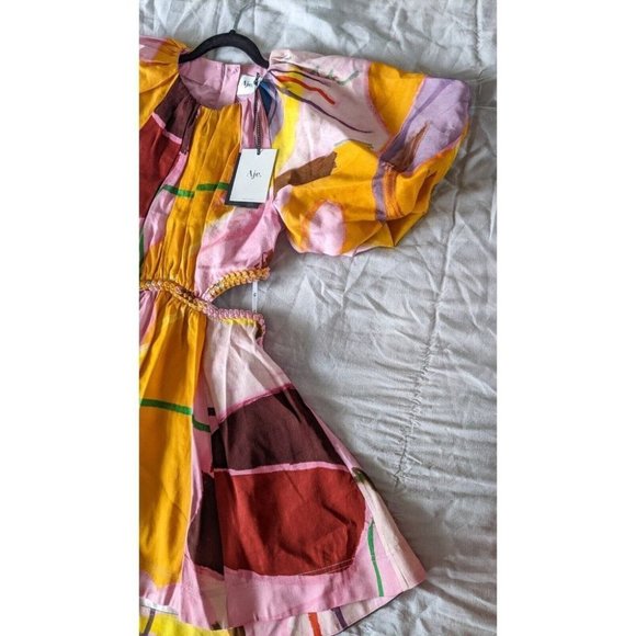 BNWT Aje Capucine Puff Sleeve Mini Dress Size 10 - Picture 12 of 16